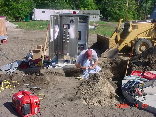 Axiom electrician connecting a new electrical service