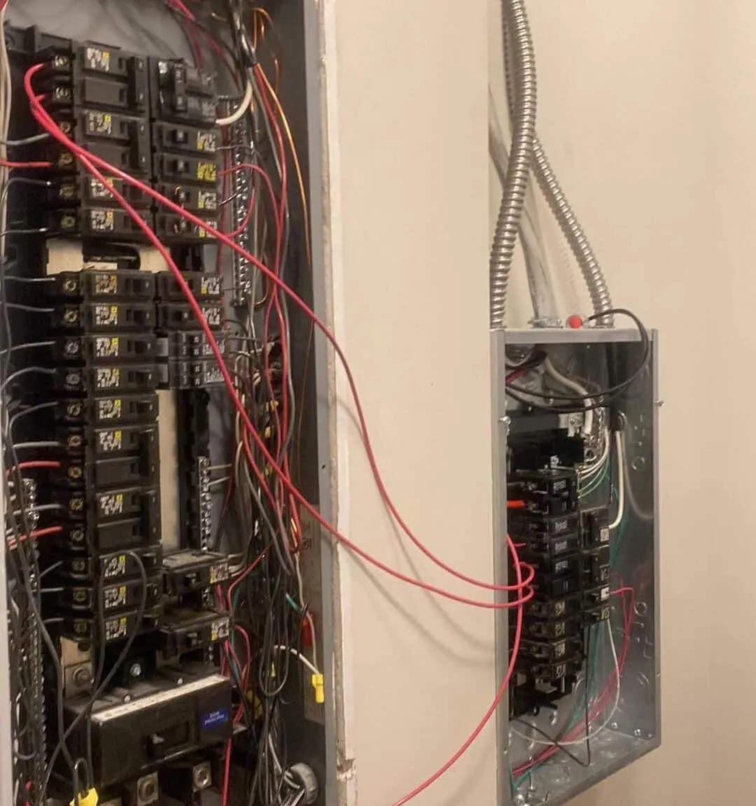 Electrical panel and breakers serviced by Axiom Electrical Services